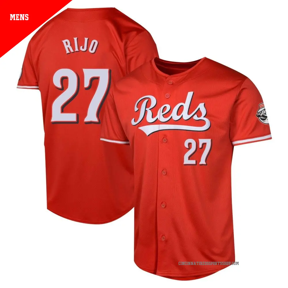 Men's ＃27 Jose Rijo Cincinnati Reds Red Limited Alternate Jersey