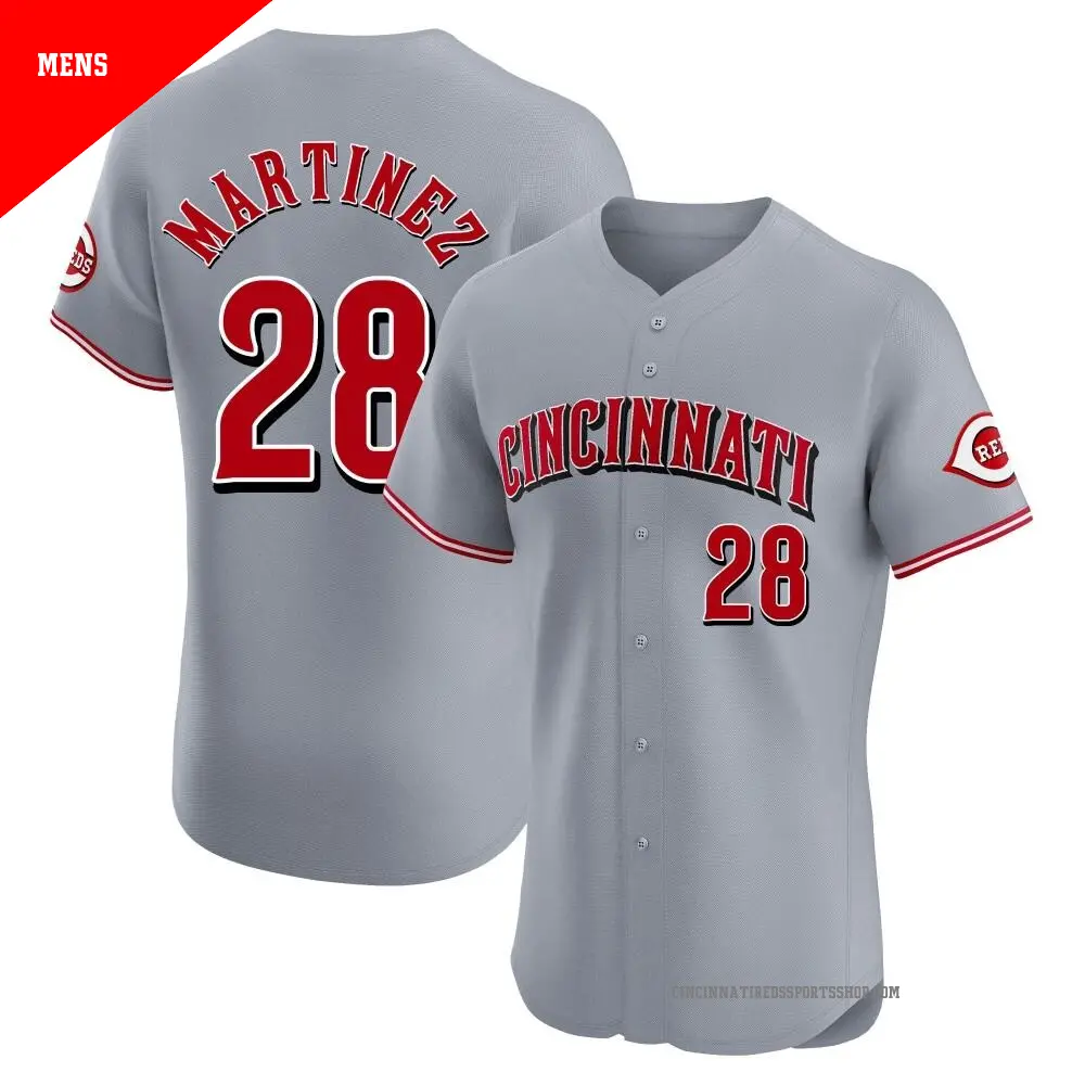 Men's ＃28 Nick Martinez Cincinnati Reds Gray Elite Road Jersey