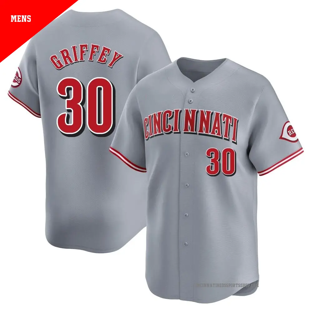 Men's ＃30 Ken Griffey Cincinnati Reds Gray Limited Away Jersey