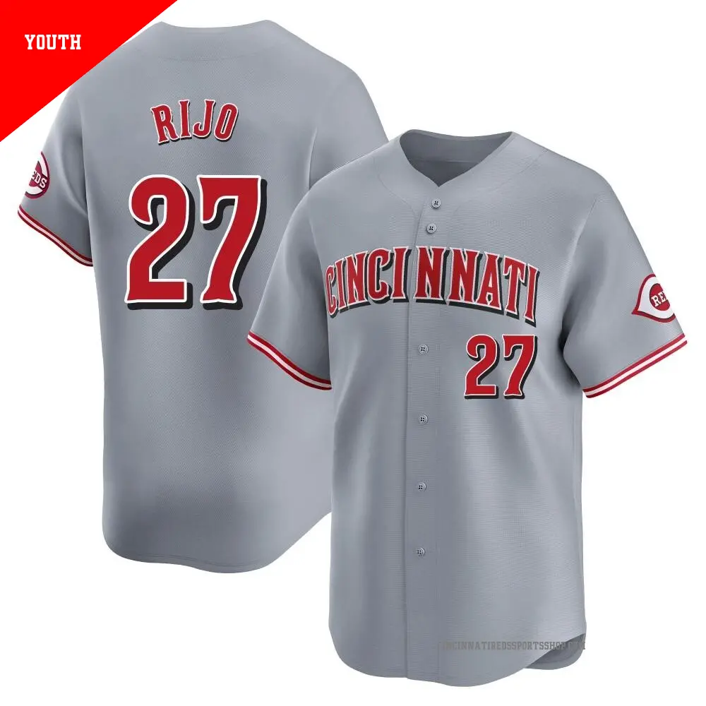 Youth ＃27 Jose Rijo Cincinnati Reds Gray Limited Away Jersey