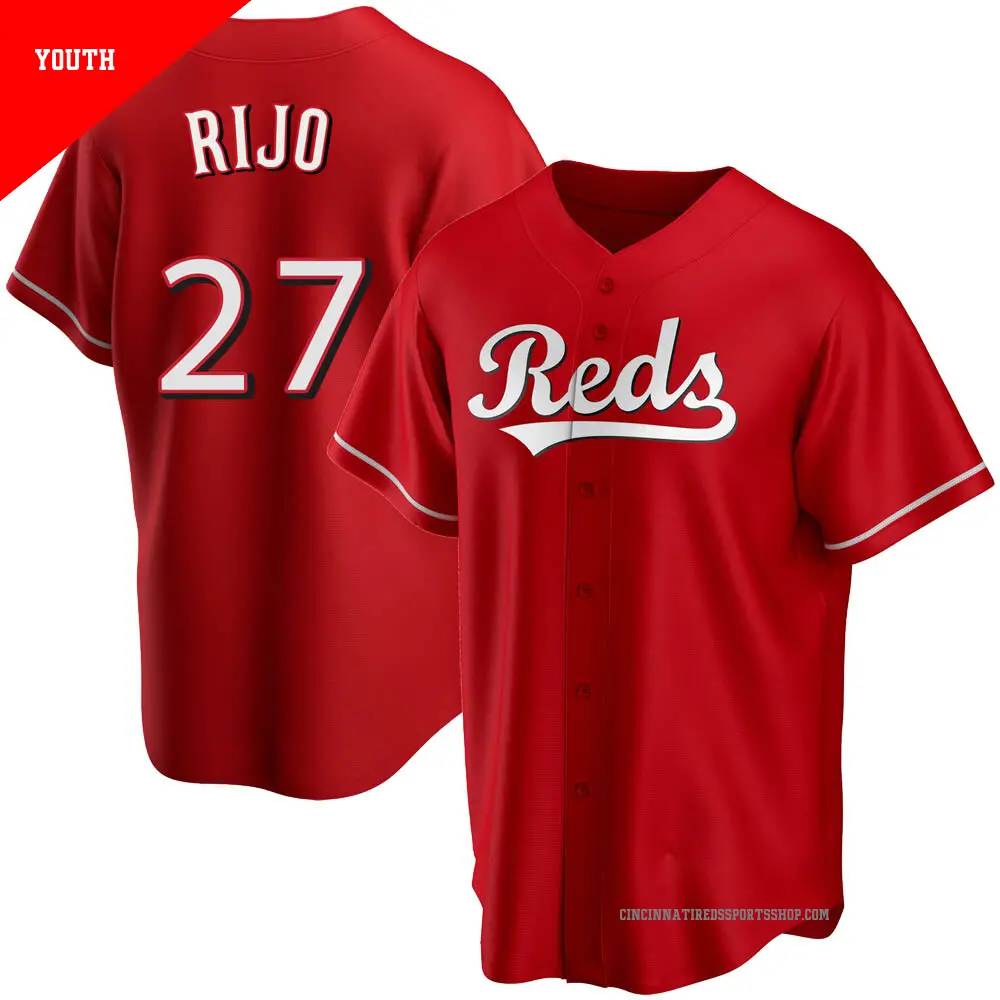 Youth ＃27 Jose Rijo Cincinnati Reds Red Replica Alternate Jersey