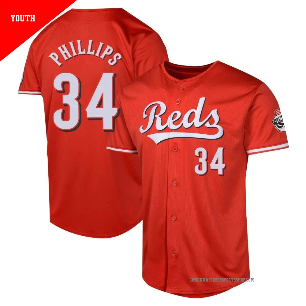 Connor Phillips Jersey, Reds Connor Phillips Home, Away